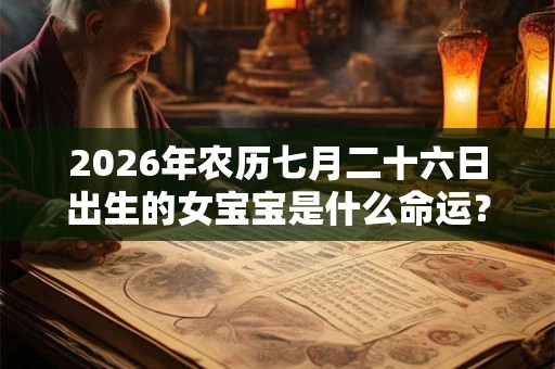 2026年农历七月二十六日出生的女宝宝是什么命运?性格有什么特点 2026年农历七月二十六日出生的女宝宝是什么命运?性格有什么特点