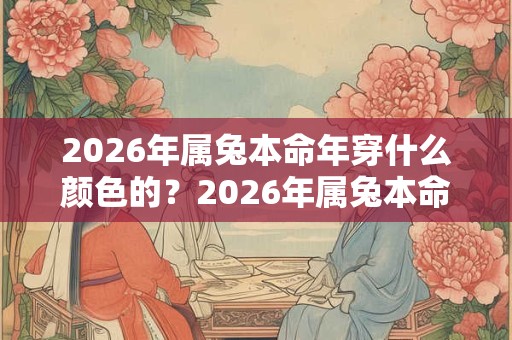 2026年属兔本命年穿什么颜色的？2026年属兔本命年佩戴什么？
