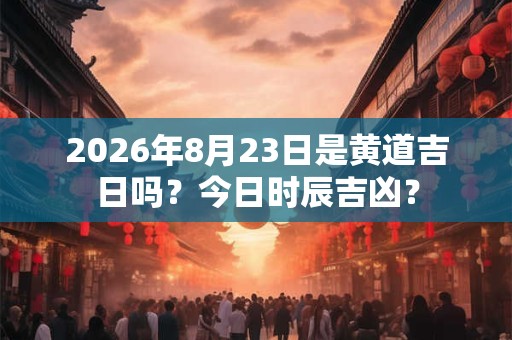 2026年8月23日是黄道吉日吗?今日时辰吉凶? 2026年8月23日是黄道吉日吗?今日时辰吉凶?