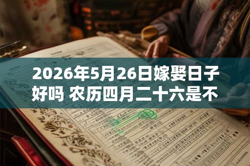 2026年5月26日嫁娶日子好吗 农历四月二十六是不是婚嫁吉日