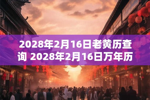2028年2月16日老黄历查询 2028年2月16日万年历黄道吉日