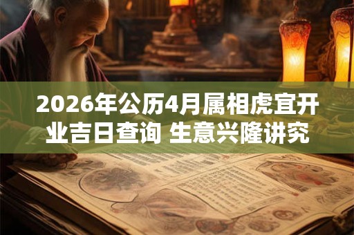 2026年公历4月属相虎宜开业吉日查询 生意兴隆讲究 2026年公历4月属相虎宜开业吉日查询 生意兴隆讲究