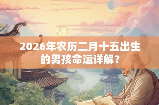 2026年农历二月十五出生的男孩命运详解? 2026年农历二月十五出生的男孩命运详解?
