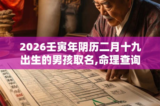 2026壬寅年阴历二月十九出生的男孩取名,命理查询 2026壬寅年阴历二月十九出生的男孩取名,命理查询