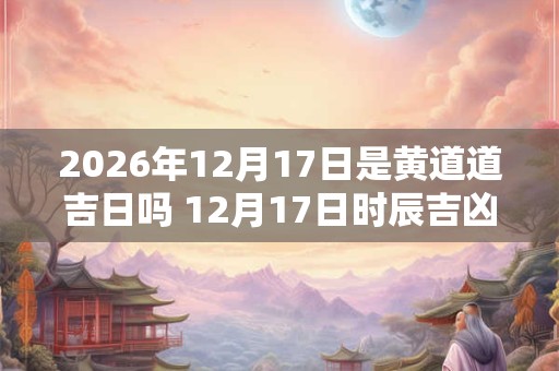 2026年12月17日是黄道道吉日吗 12月17日时辰吉凶