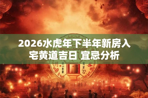 2026水虎年下半年新房入宅黄道吉日 宜忌分析