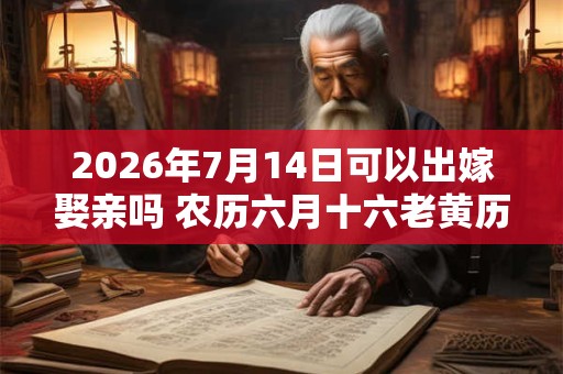2026年7月14日可以出嫁娶亲吗 农历六月十六老黄历查询 2026年7月14日可以出嫁娶亲吗 农历六月十六老黄历查询