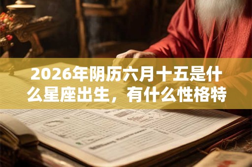 2026年阴历六月十五是什么星座出生，有什么性格特点？