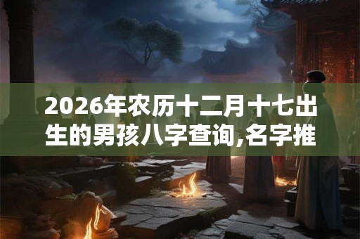 2026年农历十二月十七出生的男孩八字查询,名字推荐