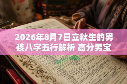 2026年8月7日立秋生的男孩八字五行解析 高分男宝宝取名字 2026年8月7日立秋生的男孩八字五行解析 高分男宝宝取名字