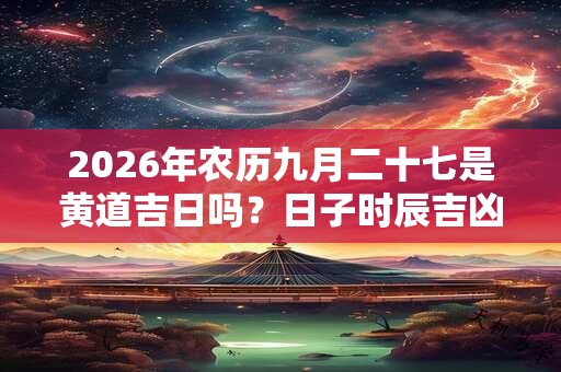 2026年农历九月二十七是黄道吉日吗？日子时辰吉凶？