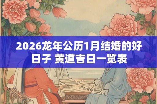 2026龙年公历1月结婚的好日子 黄道吉日一览表
