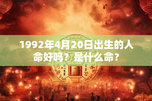 1992年4月20日出生的人命好吗？是什么命？