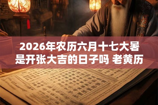 2026年农历六月十七大暑是开张大吉的日子吗 老黄历开业吉时查询