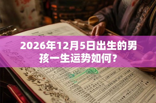 2026年12月5日出生的男孩一生运势如何？