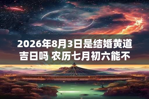 2026年8月3日是结婚黄道吉日吗 农历七月初六能不能办婚礼