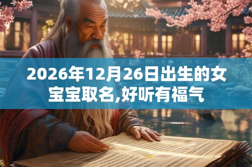 2026年12月26日出生的女宝宝取名,好听有福气