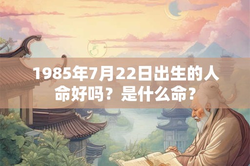 1985年7月22日出生的人命好吗？是什么命？