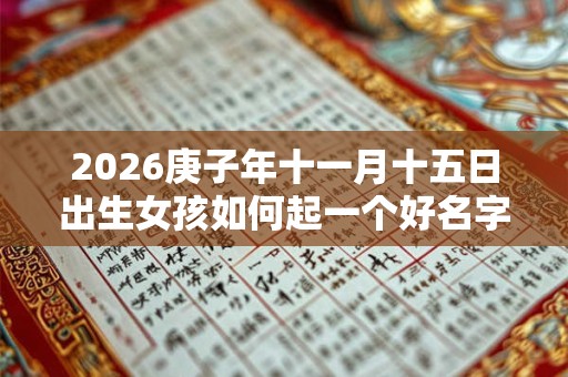 2026庚子年十一月十五日出生女孩如何起一个好名字? 2026庚子年十一月十五日出生女孩如何起一个好名字?