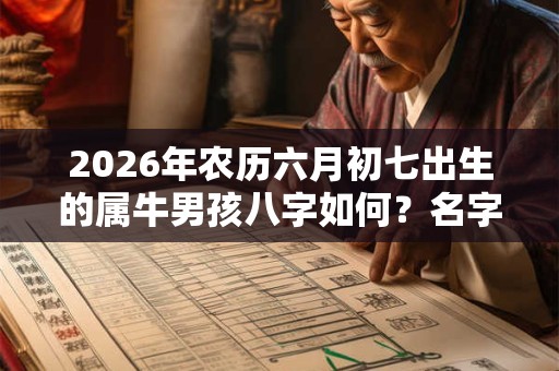 2026年农历六月初七出生的属牛男孩八字如何？名字推荐