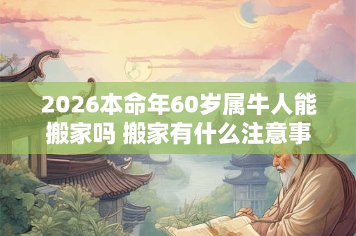 2026本命年60岁属牛人能搬家吗 搬家有什么注意事项