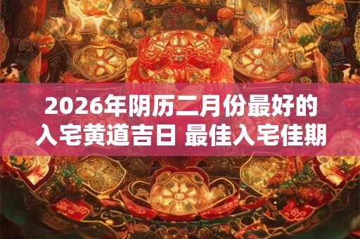 2026年阴历二月份最好的入宅黄道吉日 最佳入宅佳期 2026年阴历二月份最好的入宅黄道吉日 最佳入宅佳期