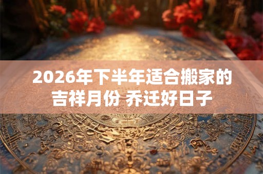 2026年下半年适合搬家的吉祥月份 乔迁好日子 2026年下半年适合搬家的吉祥月份 乔迁好日子