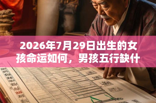 2026年7月29日出生的女孩命运如何，男孩五行缺什么