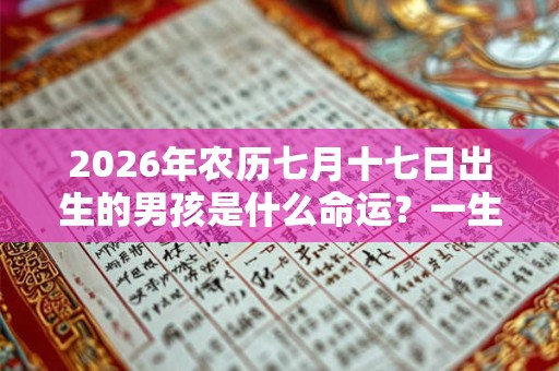 2026年农历七月十七日出生的男孩是什么命运？一生运势好吗