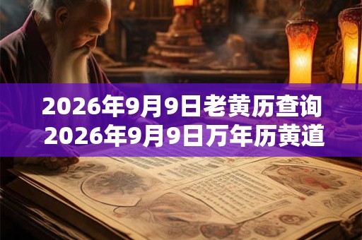 2026年9月9日老黄历查询 2026年9月9日万年历黄道吉日