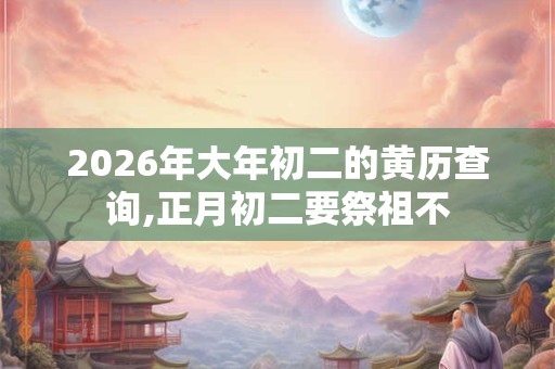 2026年大年初二的黄历查询,正月初二要祭祖不 2026年大年初二的黄历查询,正月初二要祭祖不