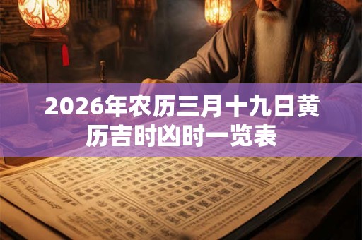 2026年农历三月十九日黄历吉时凶时一览表 2026年农历三月十九日黄历吉时凶时一览表