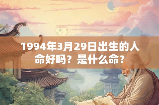 1994年3月29日出生的人命好吗？是什么命？