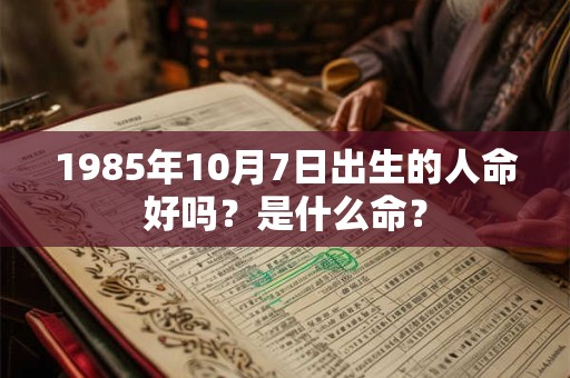 1985年10月7日出生的人命好吗？是什么命？