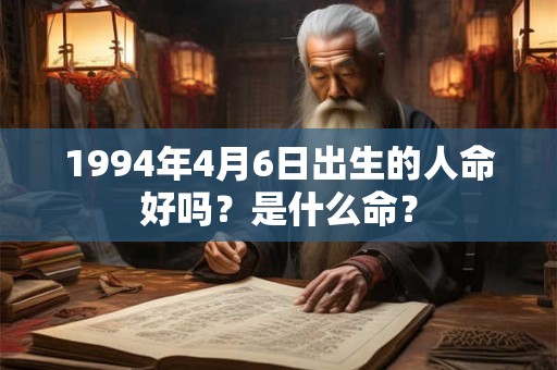 1994年4月6日出生的人命好吗？是什么命？
