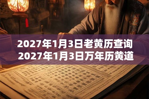 2027年1月3日老黄历查询 2027年1月3日万年历黄道吉日