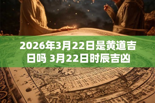 2026年3月22日是黄道吉日吗 3月22日时辰吉凶