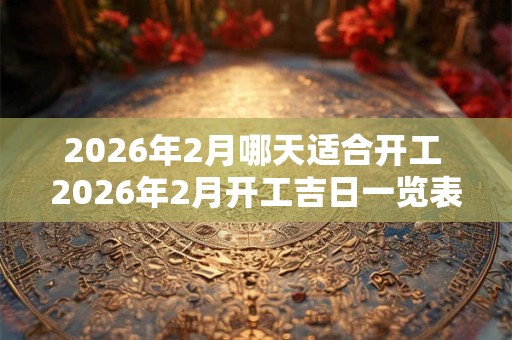 2026年2月哪天适合开工 2026年2月开工吉日一览表