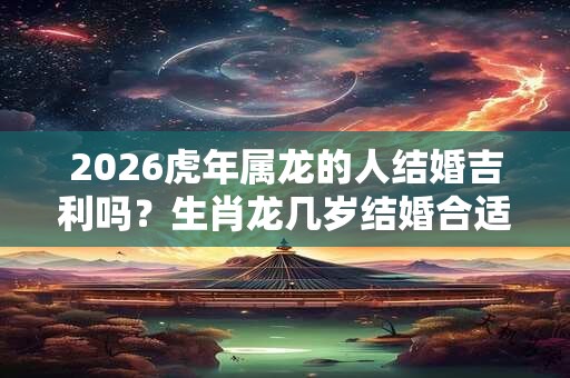 2026虎年属龙的人结婚吉利吗？生肖龙几岁结婚合适