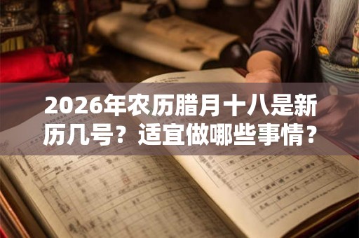 2026年农历腊月十八是新历几号？适宜做哪些事情？