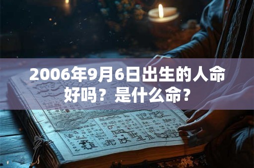 2006年9月6日出生的人命好吗？是什么命？