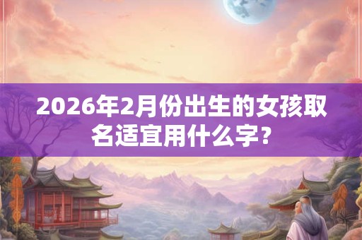 2026年2月份出生的女孩取名适宜用什么字？