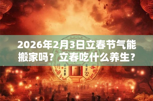 2026年2月3日立春节气能搬家吗?立春吃什么养生? 2026年2月3日立春节气能搬家吗?立春吃什么养生?