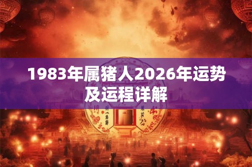 1983年属猪人2026年运势及运程详解 1983年属猪人2026年运势及运程详解