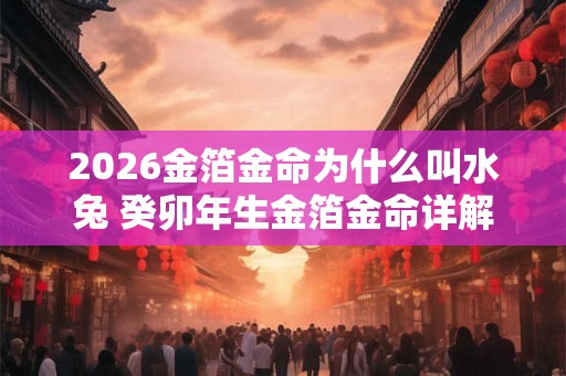 2026金箔金命为什么叫水兔 癸卯年生金箔金命详解