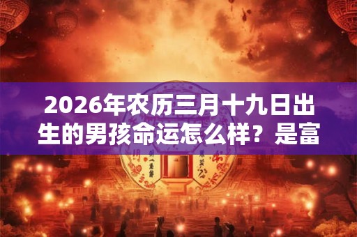 2026年农历三月十九日出生的男孩命运怎么样？是富贵命吗？
