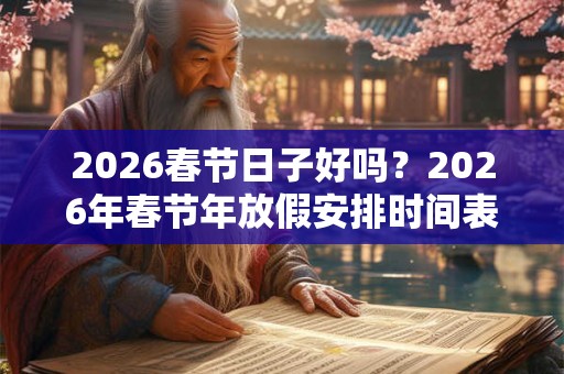2026春节日子好吗？2026年春节年放假安排时间表