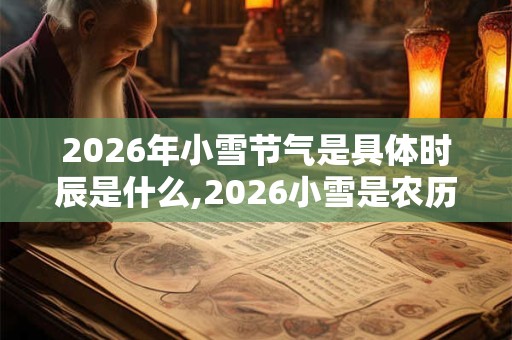 2026年小雪节气是具体时辰是什么,2026小雪是农历几月几号？