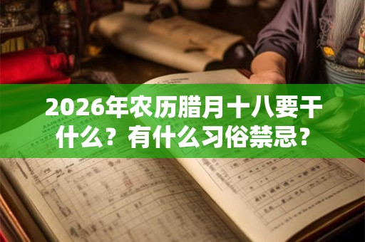 2026年农历腊月十八要干什么？有什么习俗禁忌？