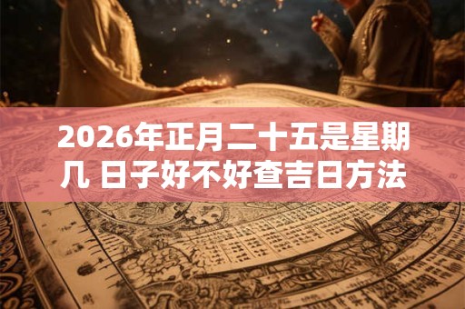 2026年正月二十五是星期几 日子好不好查吉日方法